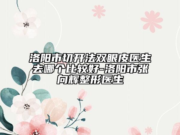 洛陽市切開法雙眼皮醫(yī)生去哪個(gè)比較好-洛陽市張向輝整形醫(yī)生