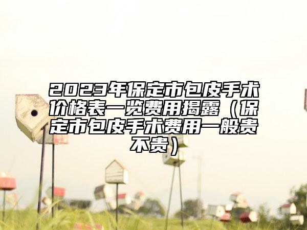 2023年保定市包皮手術價格表一覽費用揭露（保定市包皮手術費用一般貴不貴）
