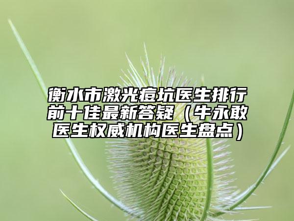 衡水市激光痘坑醫(yī)生排行前十佳最新答疑（牛永敢醫(yī)生權(quán)威機(jī)構(gòu)醫(yī)生盤(pán)點(diǎn)）