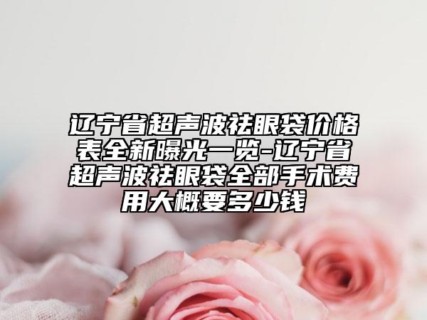遼寧省超聲波祛眼袋價格表全新曝光一覽-遼寧省超聲波祛眼袋全部手術費用大概要多少錢