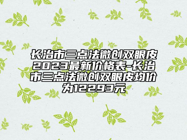 長治市三點(diǎn)法微創(chuàng)雙眼皮2023最新價格表-長治市三點(diǎn)法微創(chuàng)雙眼皮均價為12293元