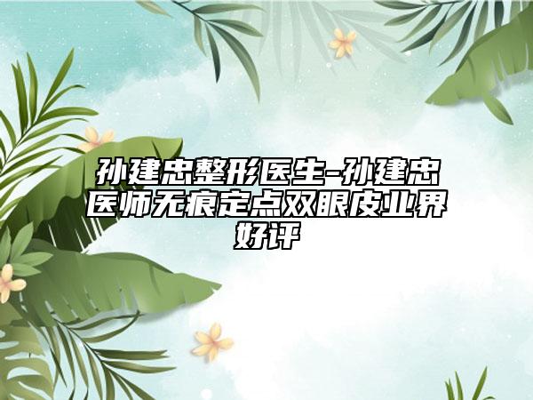 孫建忠整形醫(yī)生-孫建忠醫(yī)師無(wú)痕定點(diǎn)雙眼皮業(yè)界好評(píng)
