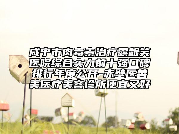 咸寧市肉毒素治療露齦笑醫(yī)院綜合實力前十強口碑排行年度公開-赤壁醫(yī)善美醫(yī)療美容診所便宜又好