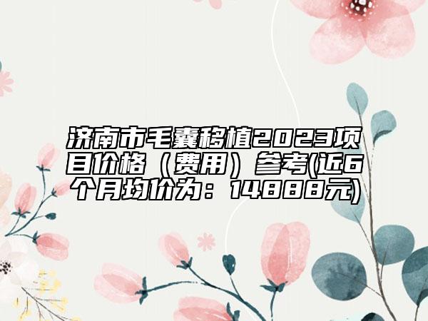 濟南市毛囊移植2023項目價格（費用）參考(近6個月均價為：14888元)