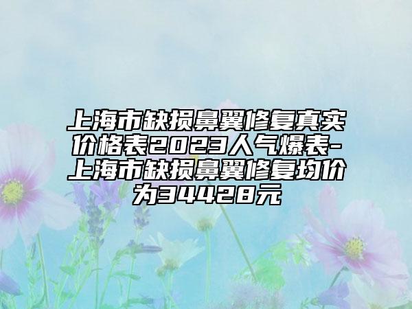 上海市缺損鼻翼修復真實價格表2023人氣爆表-上海市缺損鼻翼修復均價為34428元