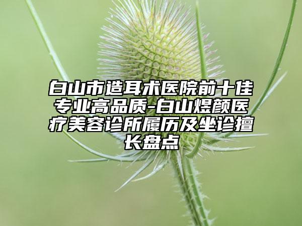 白山市造耳術(shù)醫(yī)院前十佳專業(yè)高品質(zhì)-白山煜顏醫(yī)療美容診所履歷及坐診擅長(zhǎng)盤點(diǎn)