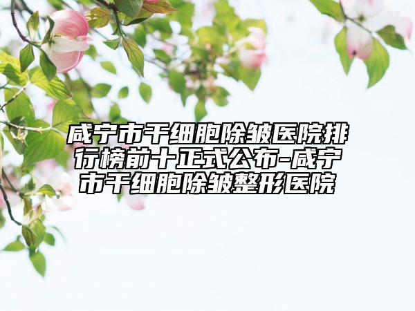 咸寧市干細胞除皺醫(yī)院排行榜前十正式公布-咸寧市干細胞除皺整形醫(yī)院