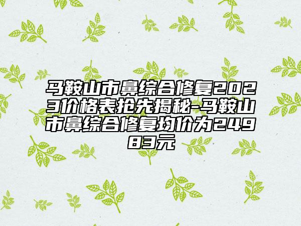 馬鞍山市鼻綜合修復(fù)2023價(jià)格表?yè)屜冉颐?馬鞍山市鼻綜合修復(fù)均價(jià)為24983元