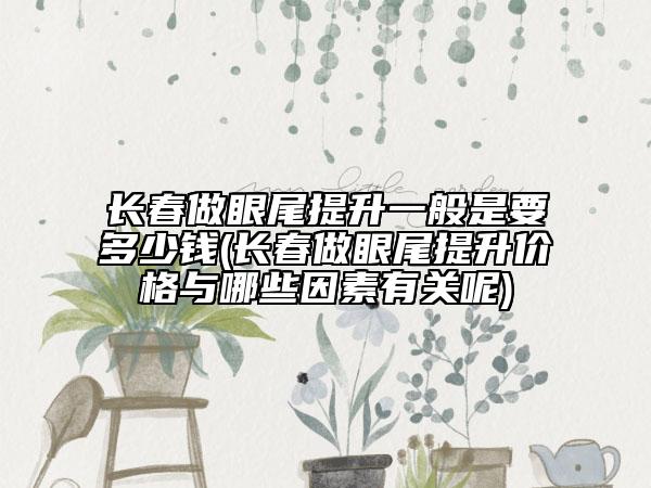 長春做眼尾提升一般是要多少錢(長春做眼尾提升價(jià)格與哪些因素有關(guān)呢)