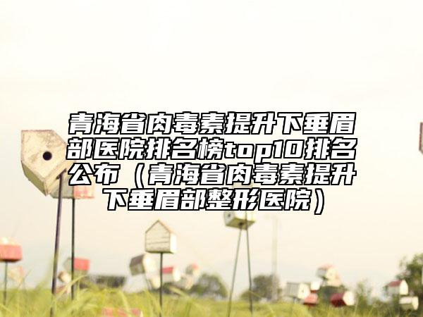 青海省肉毒素提升下垂眉部醫(yī)院排名榜top10排名公布（青海省肉毒素提升下垂眉部整形醫(yī)院）