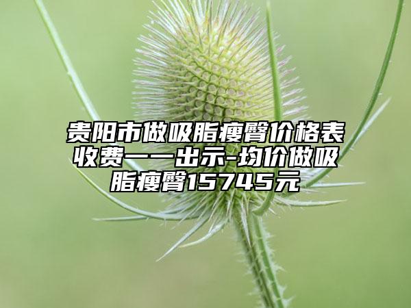 貴陽(yáng)市做吸脂瘦臀價(jià)格表收費(fèi)一一出示-均價(jià)做吸脂瘦臀15745元