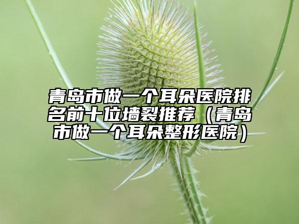 青島市做一個(gè)耳朵醫(yī)院排名前十位墻裂推薦（青島市做一個(gè)耳朵整形醫(yī)院）
