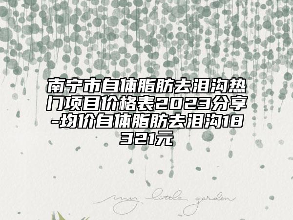 南寧市自體脂肪去淚溝熱門(mén)項(xiàng)目?jī)r(jià)格表2023分享-均價(jià)自體脂肪去淚溝18321元