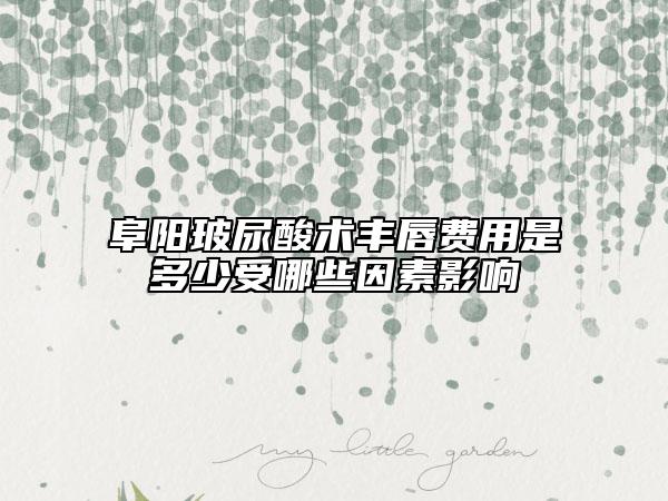 阜陽玻尿酸術(shù)豐唇費(fèi)用是多少受哪些因素影響