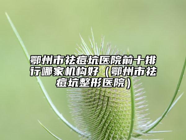 鄂州市祛痘坑醫(yī)院前十排行哪家機(jī)構(gòu)好（鄂州市祛痘坑整形醫(yī)院）