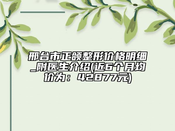 邢臺(tái)市正頜整形價(jià)格明細(xì)_附醫(yī)生介紹(近6個(gè)月均價(jià)為：42877元)