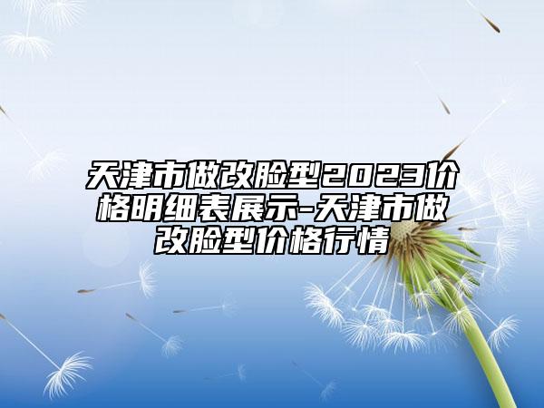 天津市做改臉型2023價格明細(xì)表展示-天津市做改臉型價格行情