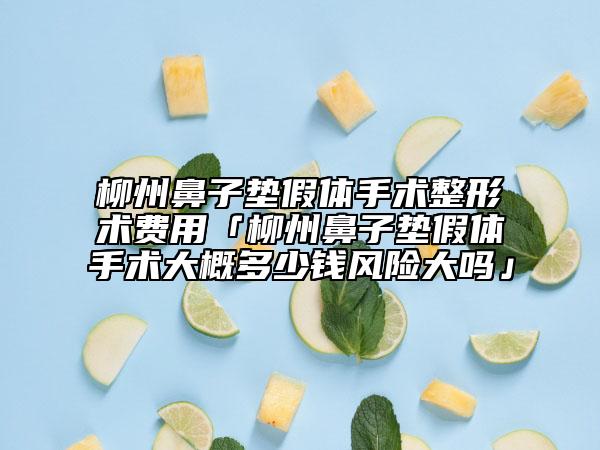 柳州鼻子墊假體手術(shù)整形術(shù)費用「柳州鼻子墊假體手術(shù)大概多少錢風(fēng)險大嗎」