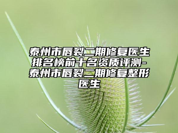 泰州市唇裂二期修復(fù)醫(yī)生排名榜前十名資質(zhì)評(píng)測(cè)-泰州市唇裂二期修復(fù)整形醫(yī)生