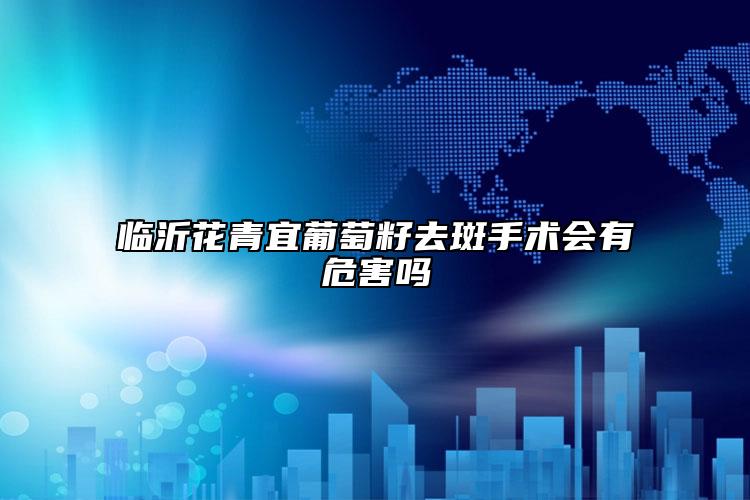 臨沂花青宜葡萄籽去斑手術(shù)會有危害嗎