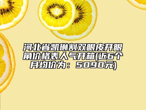 河北省凱琳割雙眼皮開眼角價格表人氣開箱(近6個月均價為：5090元)