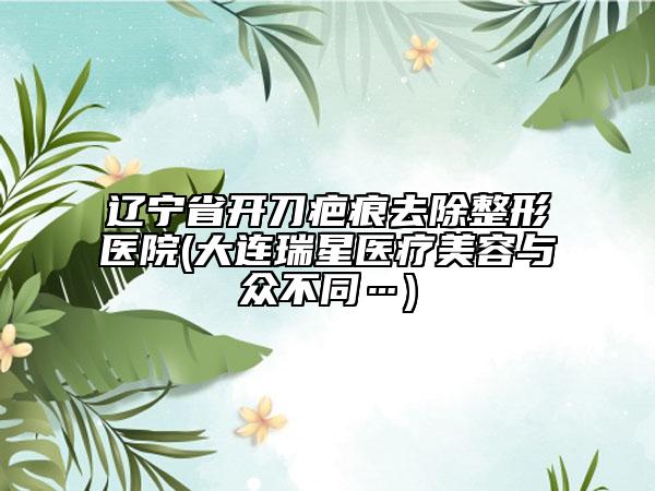 遼寧省開刀疤痕去除整形醫(yī)院(大連瑞星醫(yī)療美容與眾不同…)