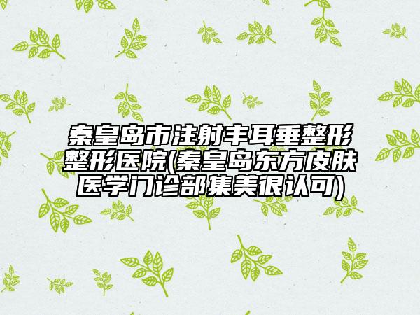 秦皇島市注射豐耳垂整形整形醫(yī)院(秦皇島東方皮膚醫(yī)學門診部集美很認可)