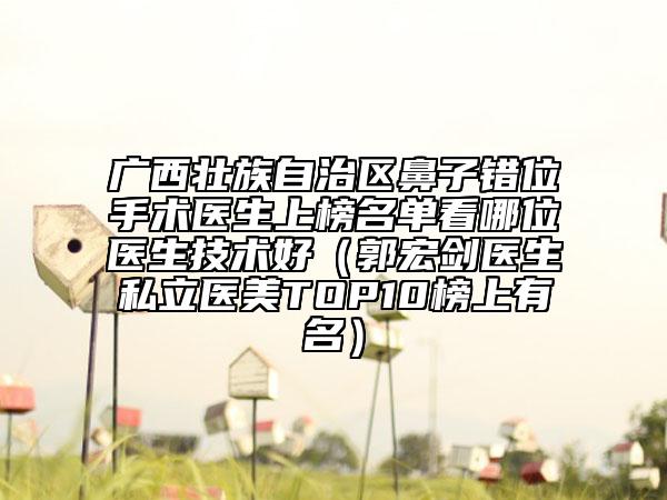 廣西壯族自治區(qū)鼻子錯位手術醫(yī)生上榜名單看哪位醫(yī)生技術好（郭宏劍醫(yī)生私立醫(yī)美TOP10榜上有名）