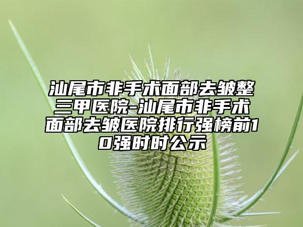 汕尾市非手術(shù)面部去皺整三甲醫(yī)院-汕尾市非手術(shù)面部去皺醫(yī)院排行強榜前10強時時公示