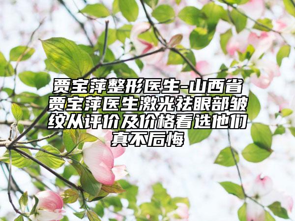賈寶萍整形醫(yī)生-山西省賈寶萍醫(yī)生激光祛眼部皺紋從評價及價格看選他們真不后悔