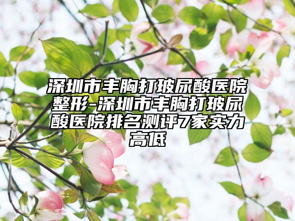 深圳市豐胸打玻尿酸醫(yī)院整形-深圳市豐胸打玻尿酸醫(yī)院排名測(cè)評(píng)7家實(shí)力高低