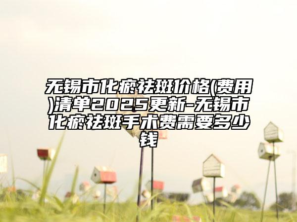 無錫市化瘀祛斑價格(費用)清單2025更新-無錫市化瘀祛斑手術費需要多少錢