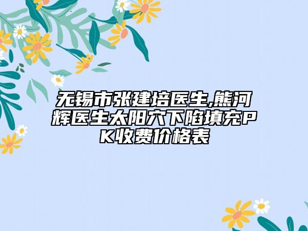 無錫市張建培醫(yī)生,熊河輝醫(yī)生太陽穴下陷填充PK收費(fèi)價格表