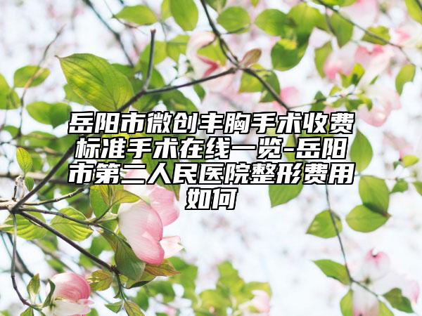 岳陽市微創(chuàng)豐胸手術(shù)收費標(biāo)準(zhǔn)手術(shù)在線一覽-岳陽市第二人民醫(yī)院整形費用如何