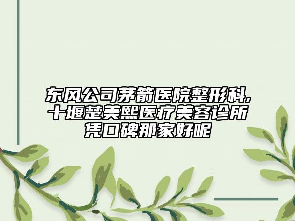 東風(fēng)公司茅箭醫(yī)院整形科,十堰楚美熙醫(yī)療美容診所憑口碑那家好呢