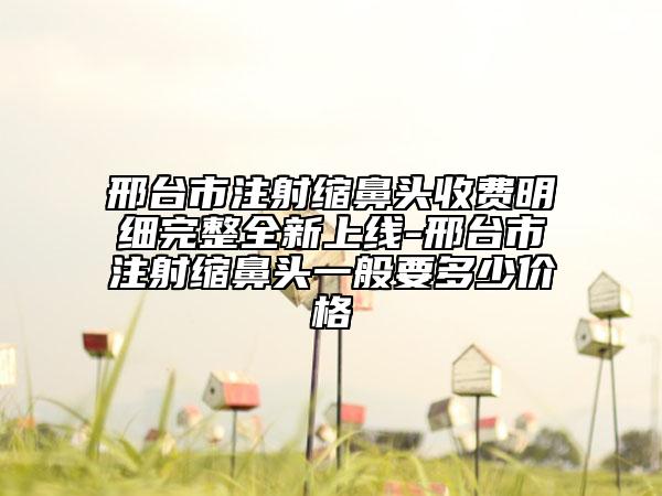 邢臺(tái)市注射縮鼻頭收費(fèi)明細(xì)完整全新上線-邢臺(tái)市注射縮鼻頭一般要多少價(jià)格