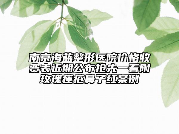 南京海藍整形醫(yī)院價格收費表近期公布搶先一看附玫瑰痤瘡鼻子紅案例