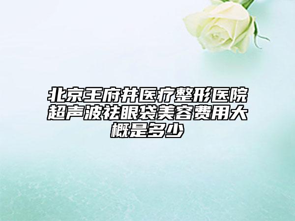 北京王府井醫(yī)療整形醫(yī)院超聲波祛眼袋美容費(fèi)用大概是多少