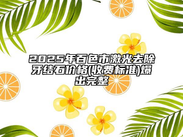 2025年百色市激光去除牙結(jié)石價(jià)格(收費(fèi)標(biāo)準(zhǔn))爆出完整