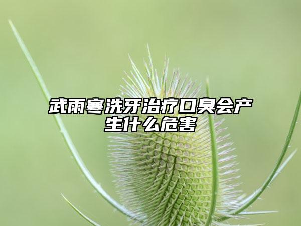 武雨寒洗牙治療口臭會產(chǎn)生什么危害
