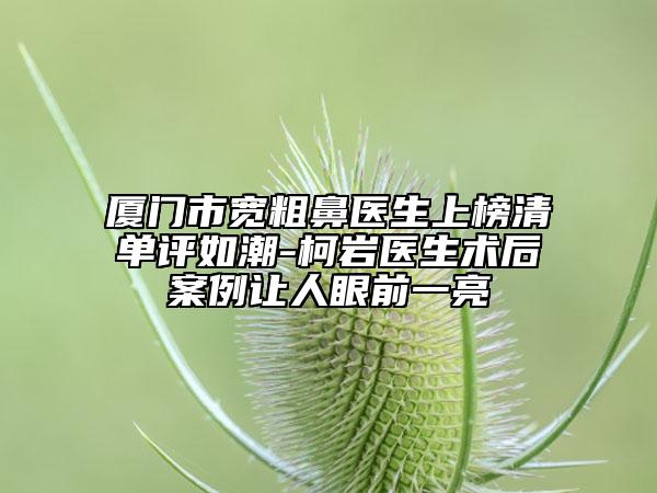 廈門市寬粗鼻醫(yī)生上榜清單評如潮-柯巖醫(yī)生術(shù)后案例讓人眼前一亮