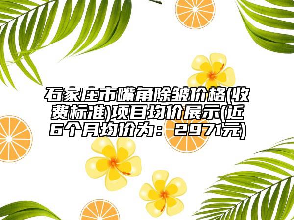 石家莊市嘴角除皺價格(收費標準)項目均價展示(近6個月均價為：2971元)