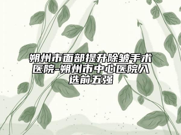 朔州市面部提升除皺手術(shù)醫(yī)院-朔州市中心醫(yī)院入選前五強