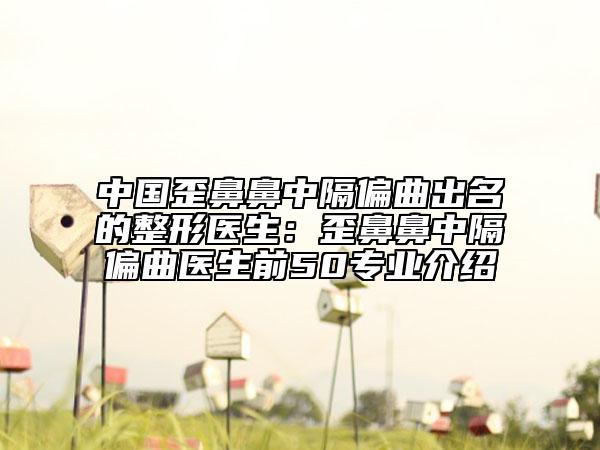 中國歪鼻鼻中隔偏曲出名的整形醫(yī)生：歪鼻鼻中隔偏曲醫(yī)生前50專業(yè)介紹