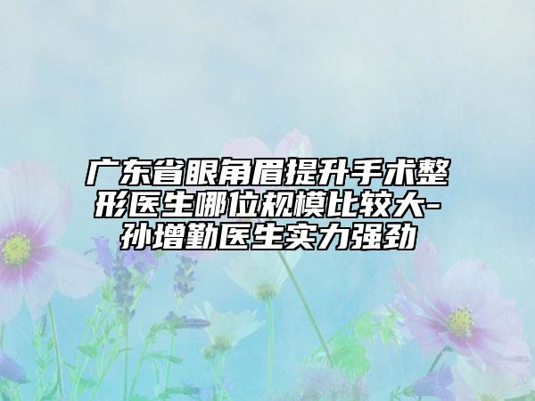 廣東省眼角眉提升手術(shù)整形醫(yī)生哪位規(guī)模比較大-孫增勤醫(yī)生實力強勁