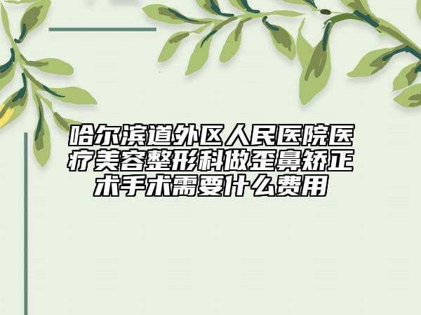 哈爾濱道外區(qū)人民醫(yī)院醫(yī)療美容整形科做歪鼻矯正術(shù)手術(shù)需要什么費用