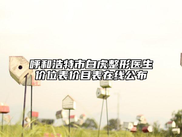 呼和浩特市白虎整形醫(yī)生價(jià)位表價(jià)目表在線公布