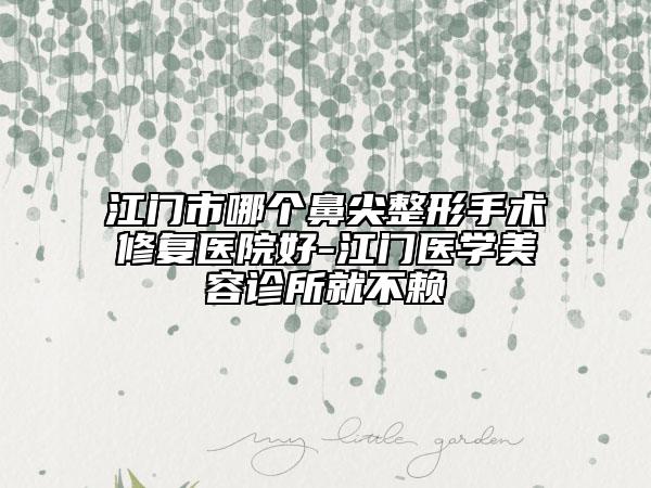 江門市哪個鼻尖整形手術(shù)修復(fù)醫(yī)院好-江門醫(yī)學(xué)美容診所就不賴