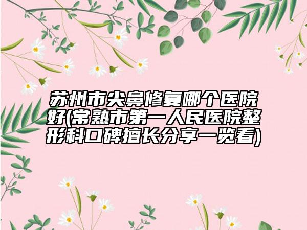 蘇州市尖鼻修復(fù)哪個(gè)醫(yī)院好(常熟市第一人民醫(yī)院整形科口碑擅長分享一覽看)