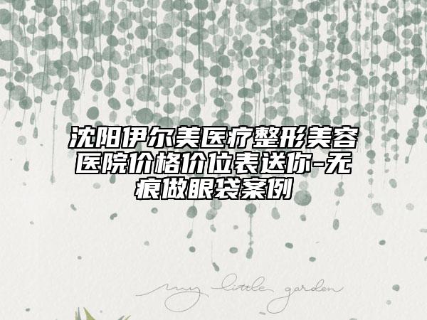 沈陽伊爾美醫(yī)療整形美容醫(yī)院價(jià)格價(jià)位表送你-無痕做眼袋案例